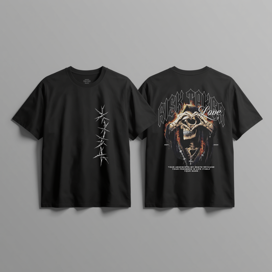 Black Terry Oversized T Shirt (Risk Taker)