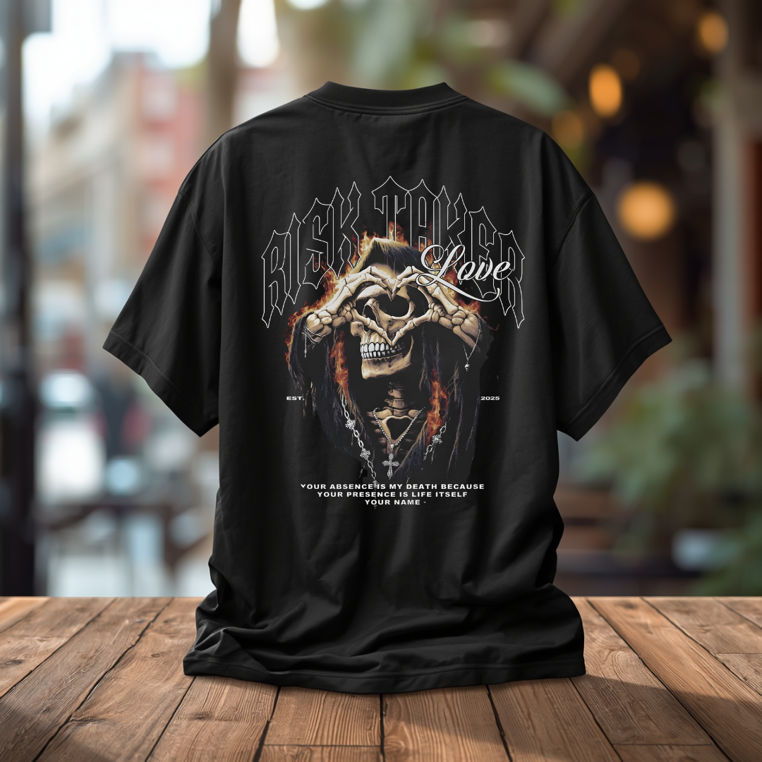 Black Terry Oversized T Shirt (Risk Taker)
